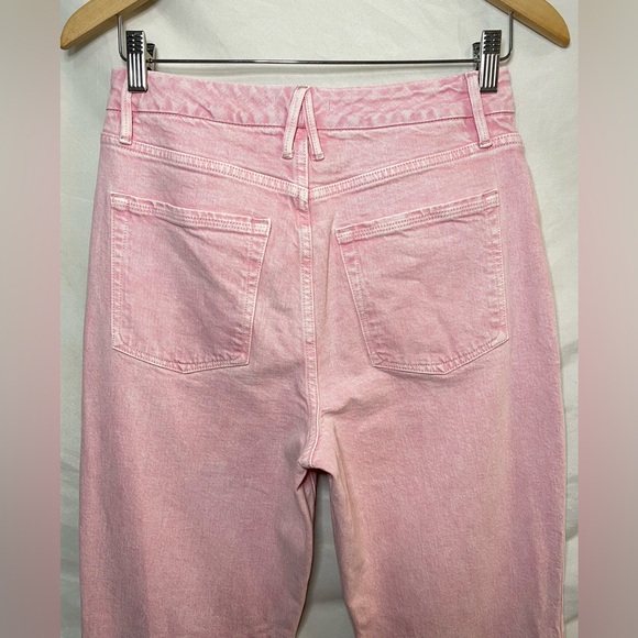 Good American Good Boy Straight Jeans Split Hem In MineralRoseQuar Pink Sz 6/28 - Picture 8 of 11